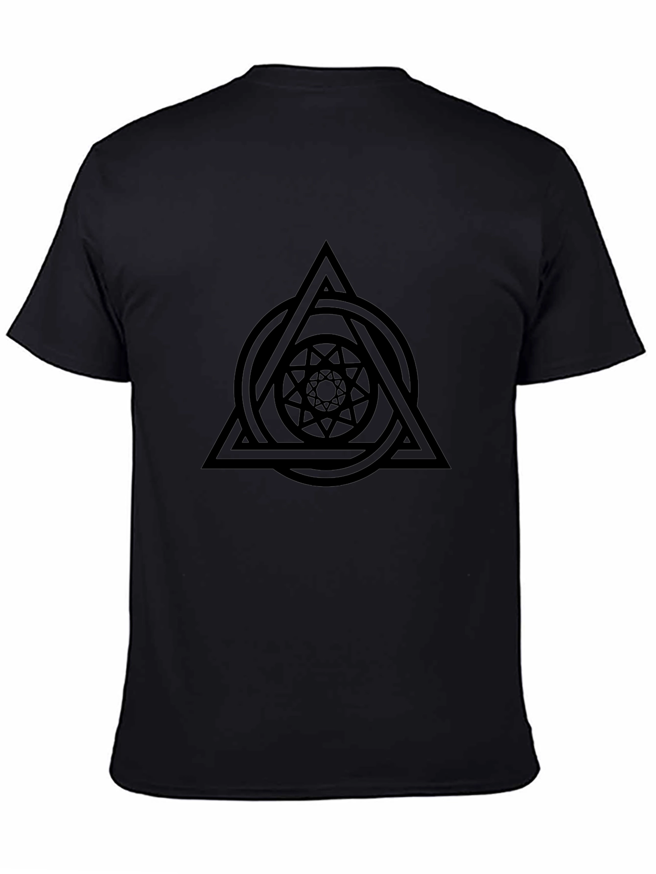 Geometric Print Black T-Shirt - Modern Casual Wear
