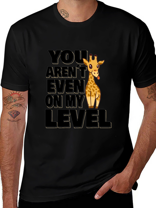 Funny Giraffe Not On My Level Black T-Shirt