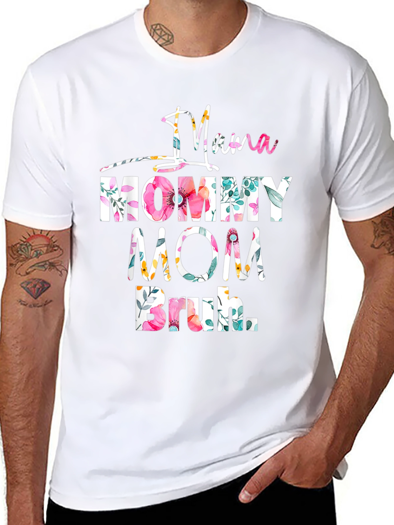 Mama Mommy Mom Bruh Floral Graphic Tee