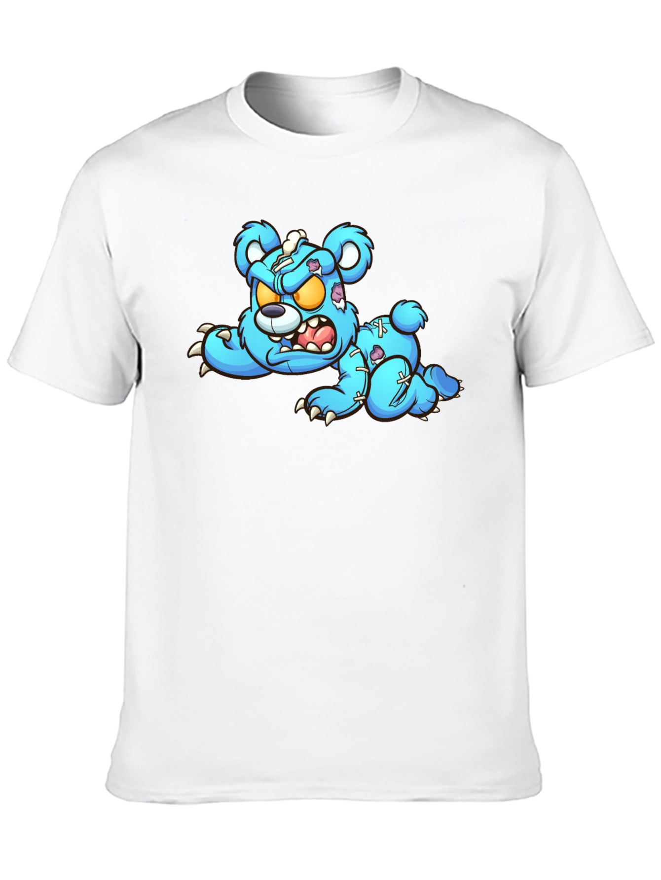 Zombie Teddy Bear Graphic Black T-Shirt