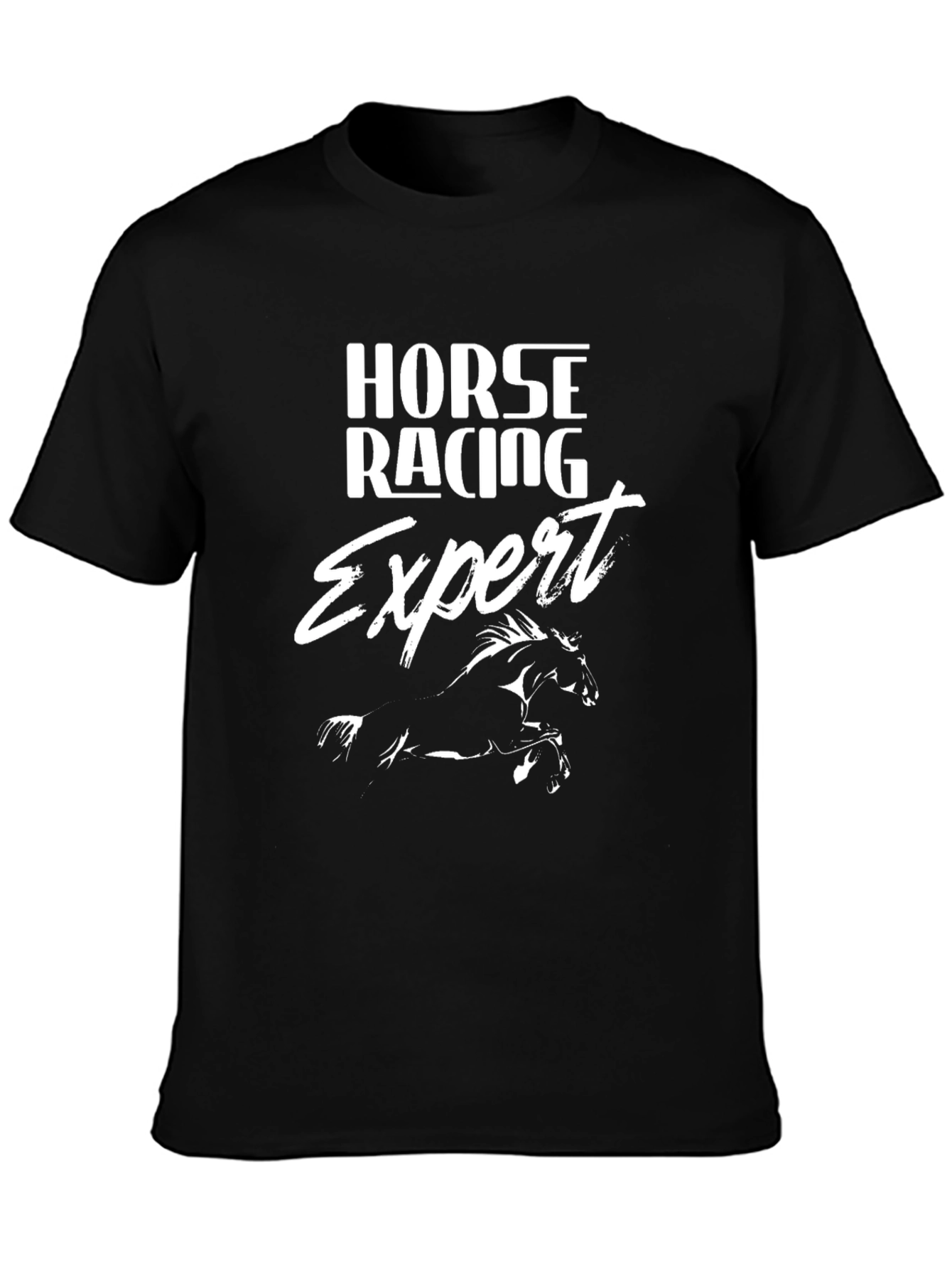 Horse Racing Expert Black Graphic Tee