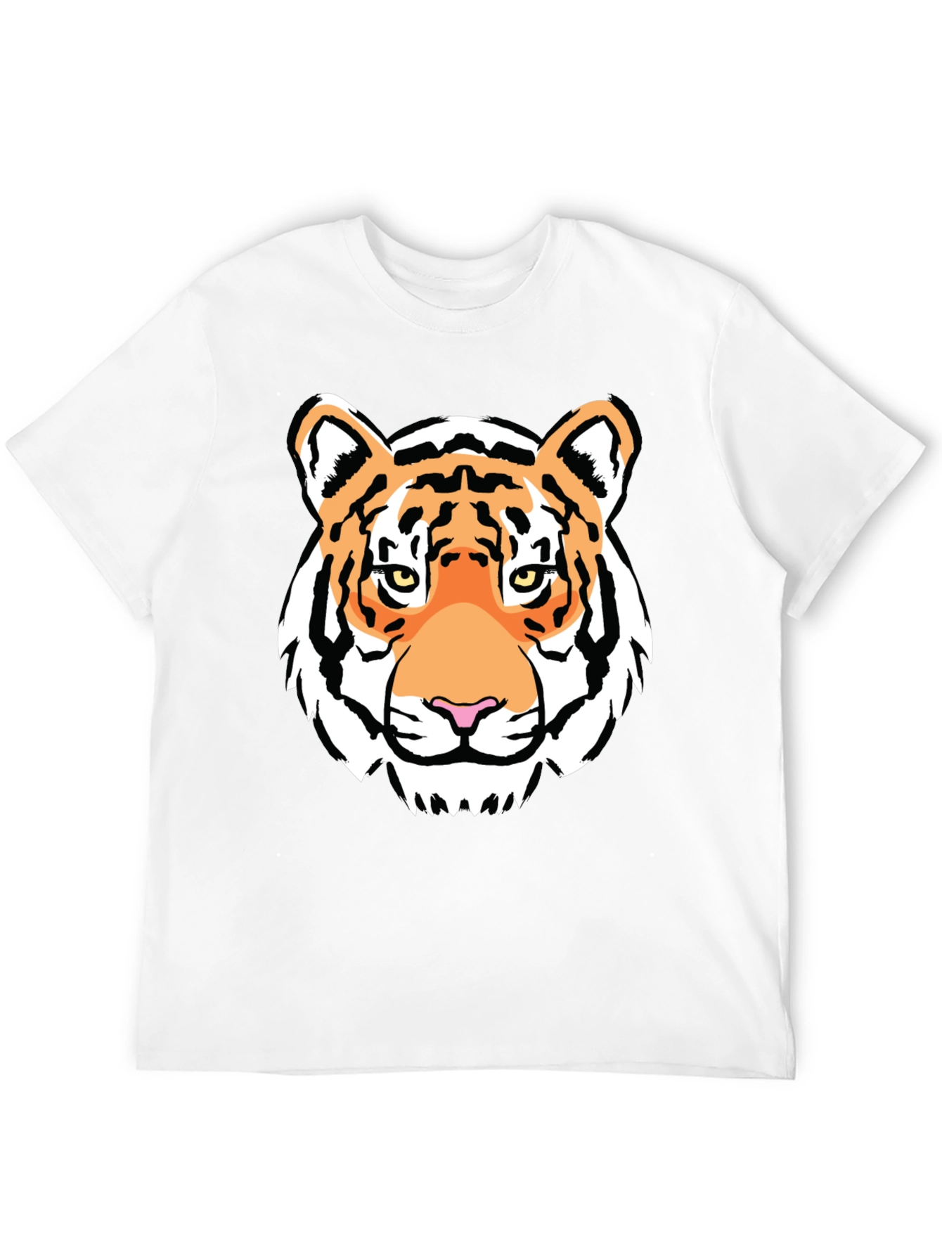 Tiger Face Graphic Print Black T-Shirt