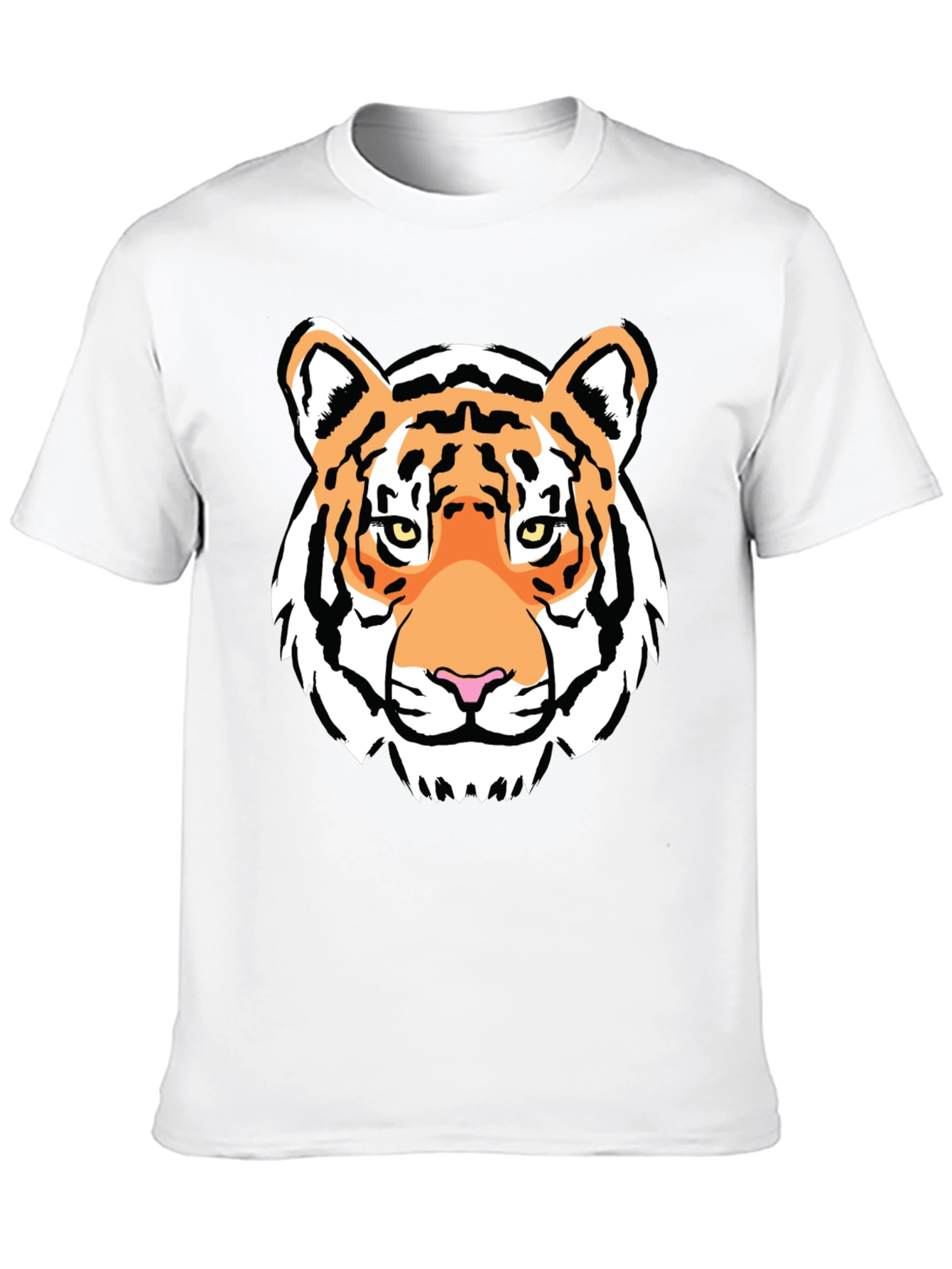 Tiger Face Graphic Print Black T-Shirt