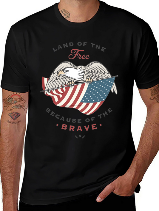 Land of the Free Patriotic Eagle Graphic Tee