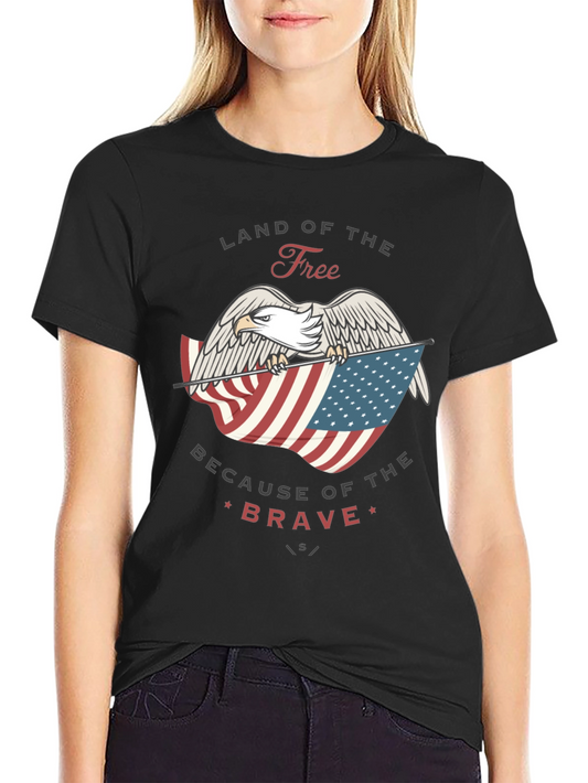 Land of the Free Patriotic Eagle Graphic Tee