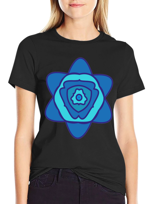 Abstract Blue Floral Graphic T-Shirt