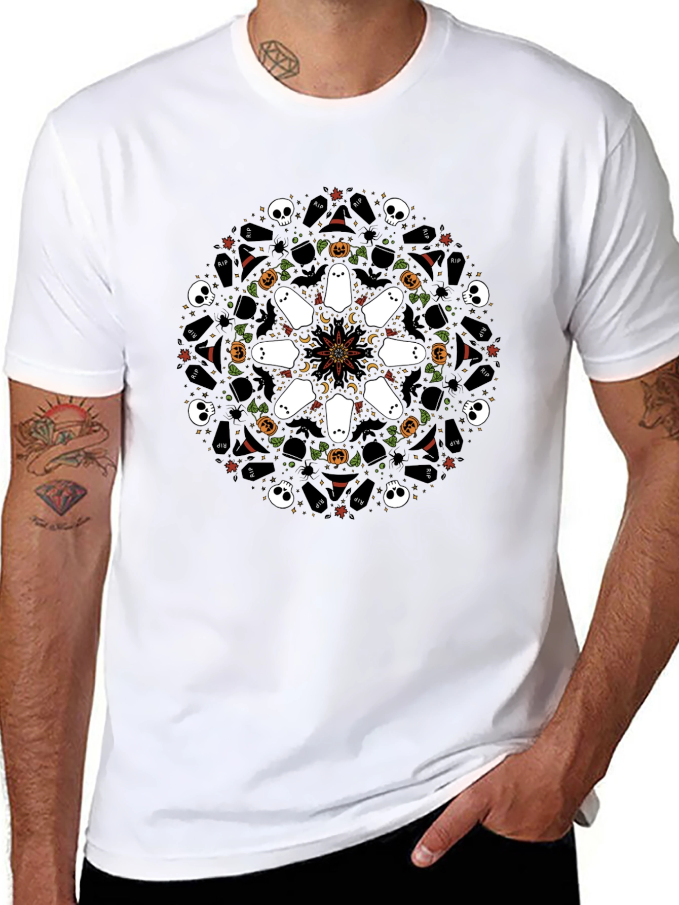 Halloween Mandala T-Shirt Spooky Season Tee
