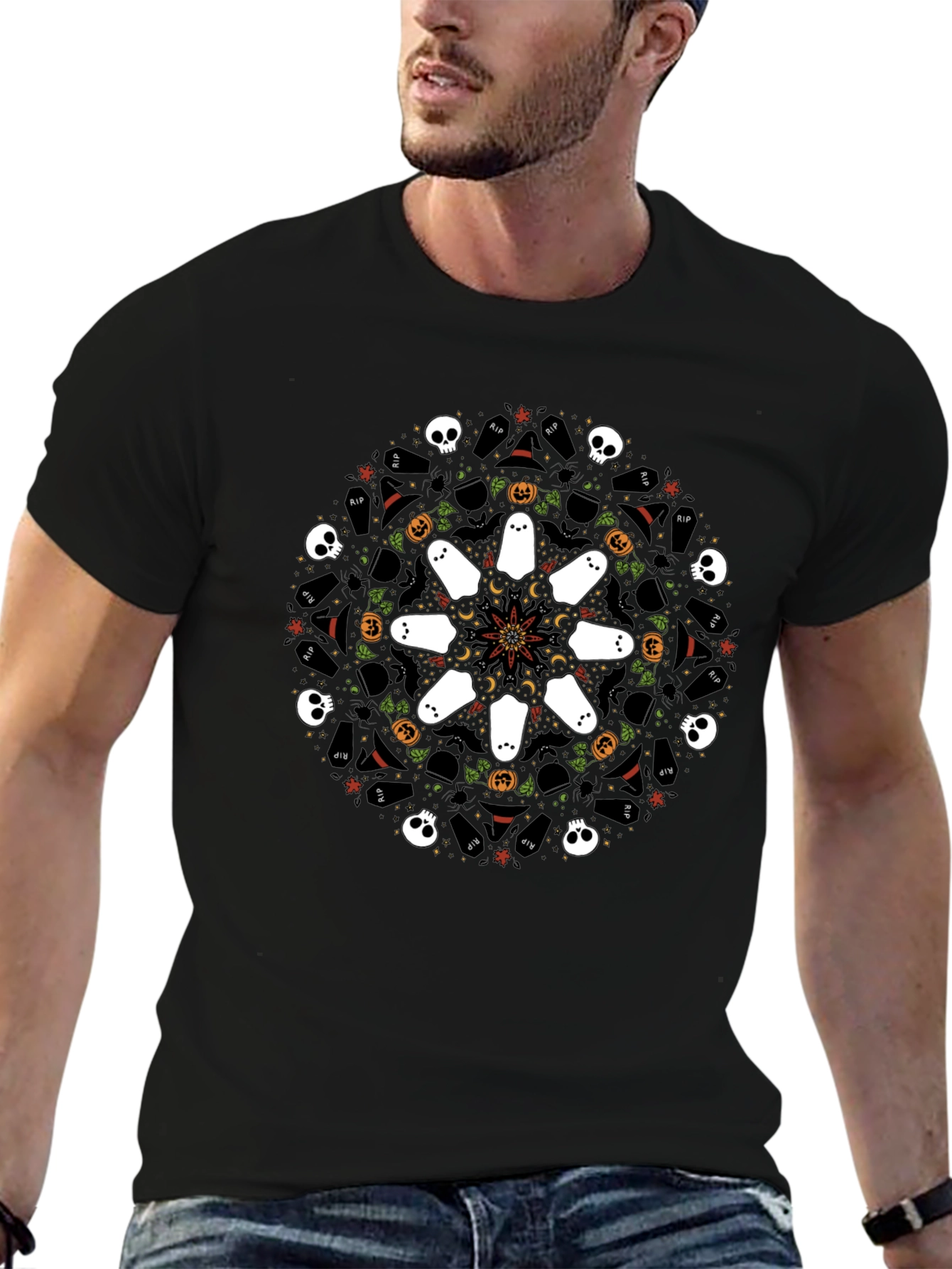 Halloween Mandala T-Shirt Spooky Season Tee