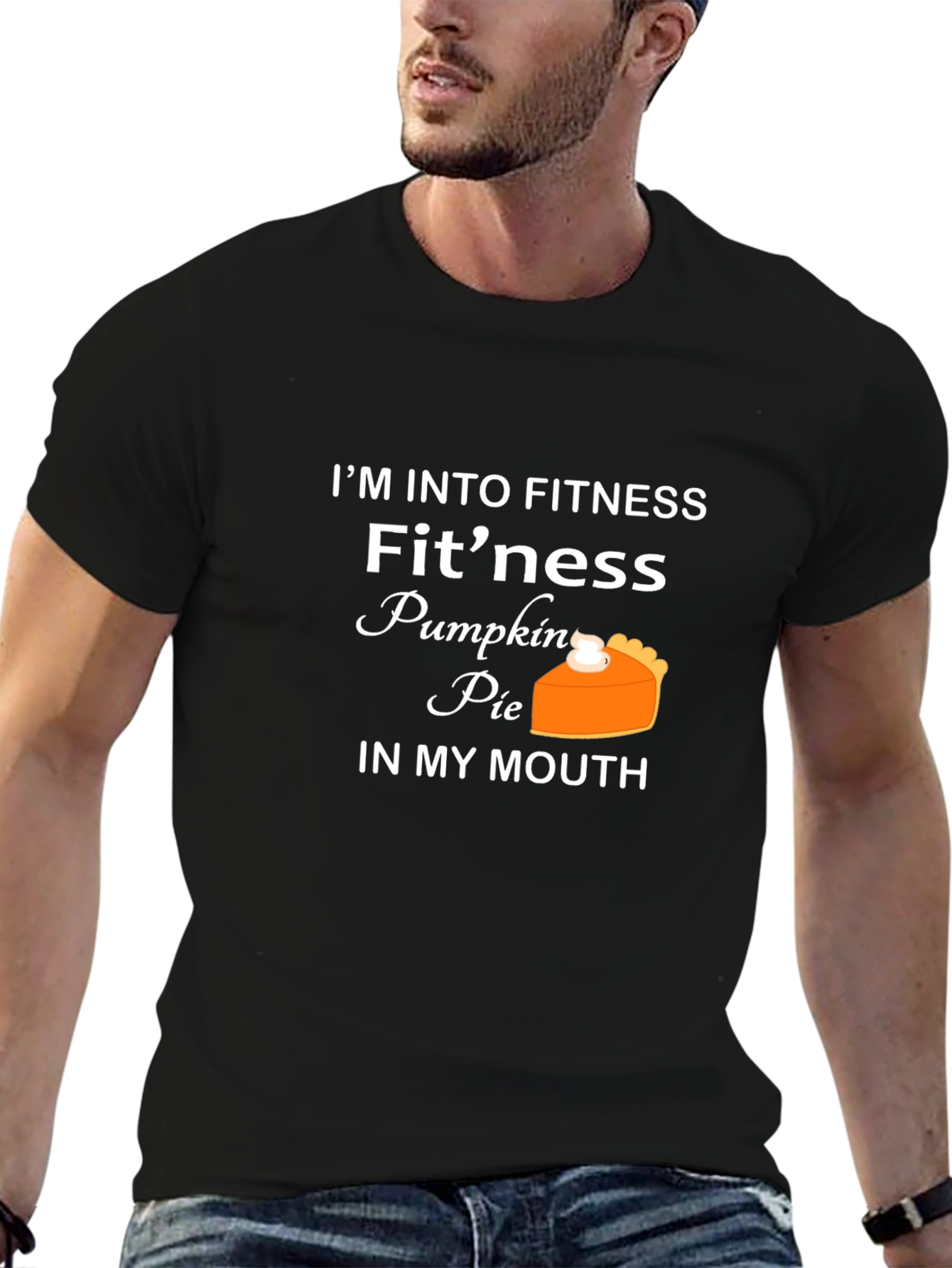 Funny Fitness Pumpkin Pie Graphic T-Shirt