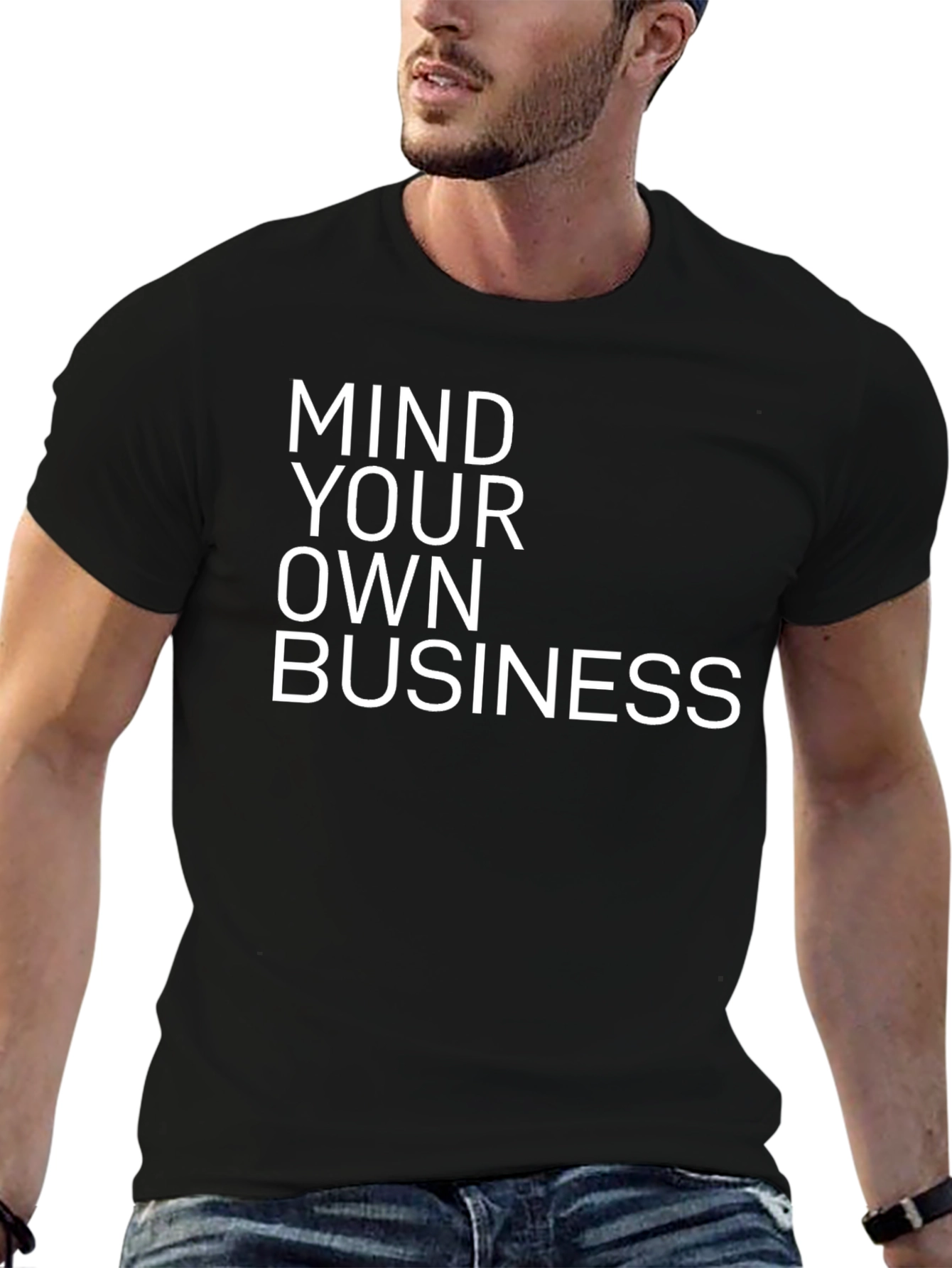 Mind Your Own Business Graphic Tee - Black