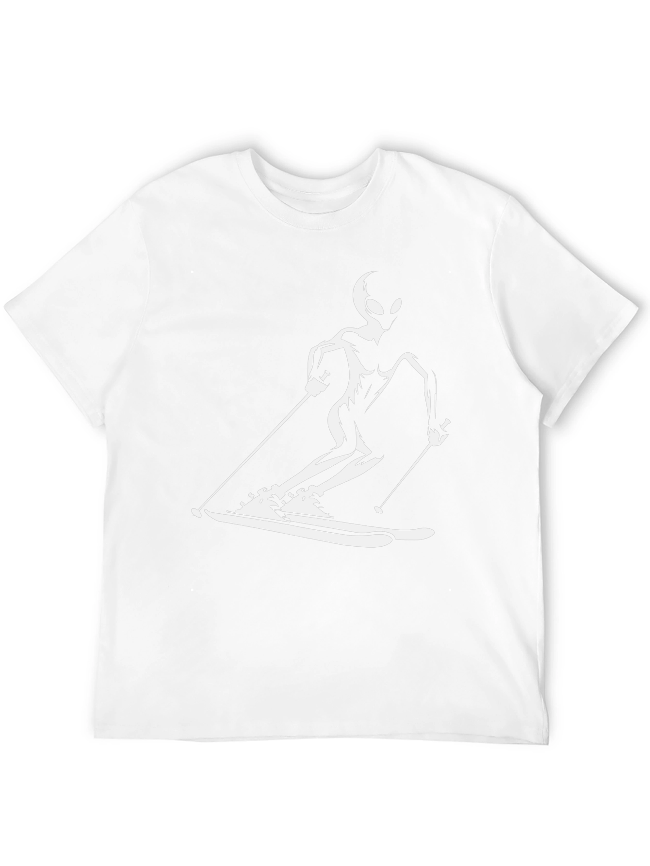 Skiing Alien T-Shirt - Black Cotton Tee