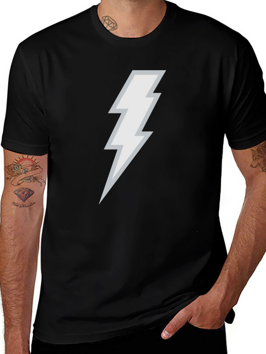Lightning Bolt Graphic Tee - Black Cotton Blend