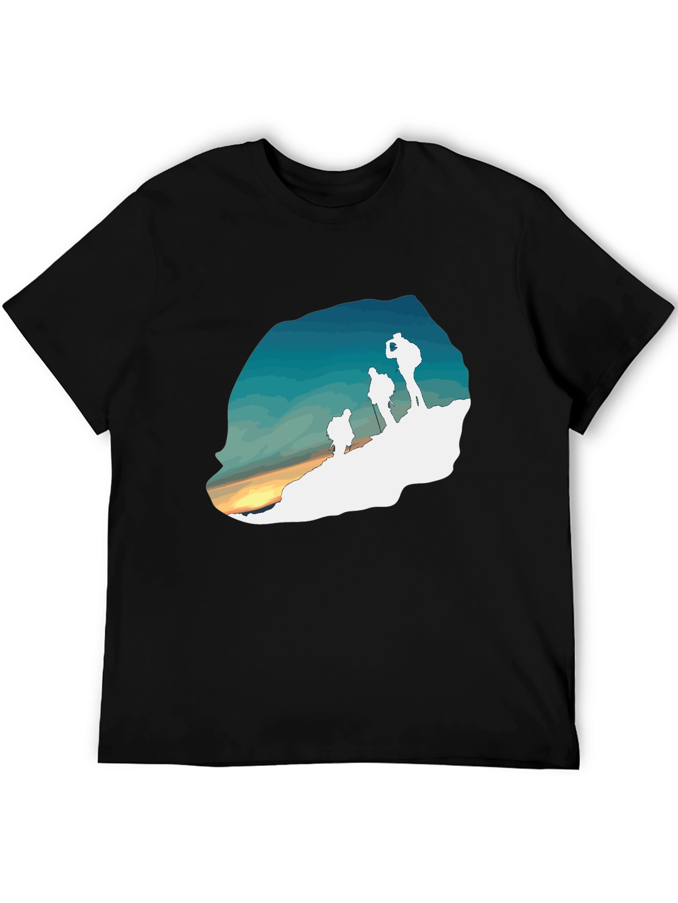 Hiking Silhouette Graphic Tee - Outdoor Adventure Shirt