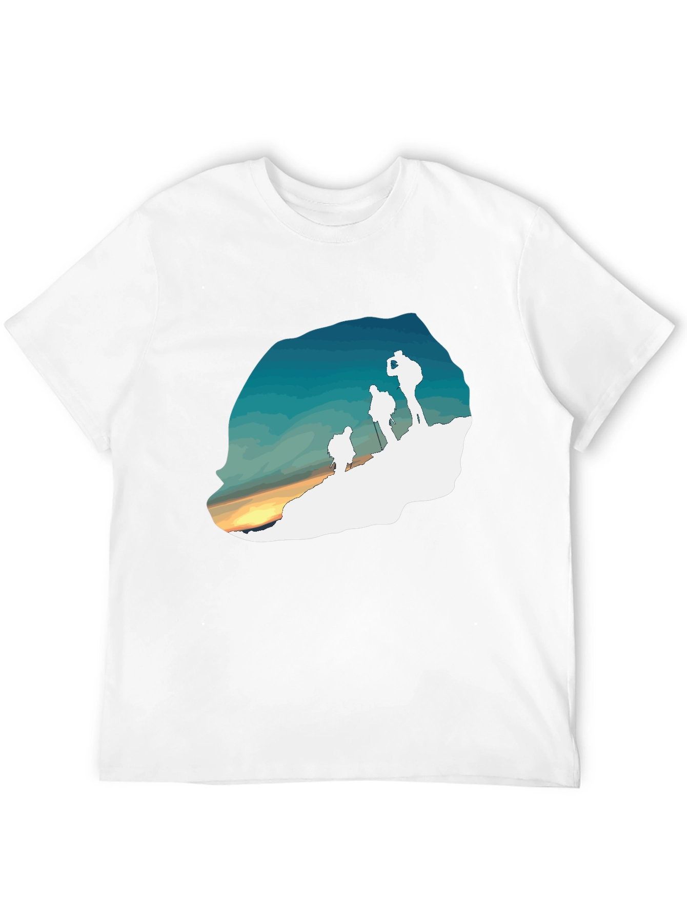 Hiking Silhouette Graphic Tee - Outdoor Adventure Shirt