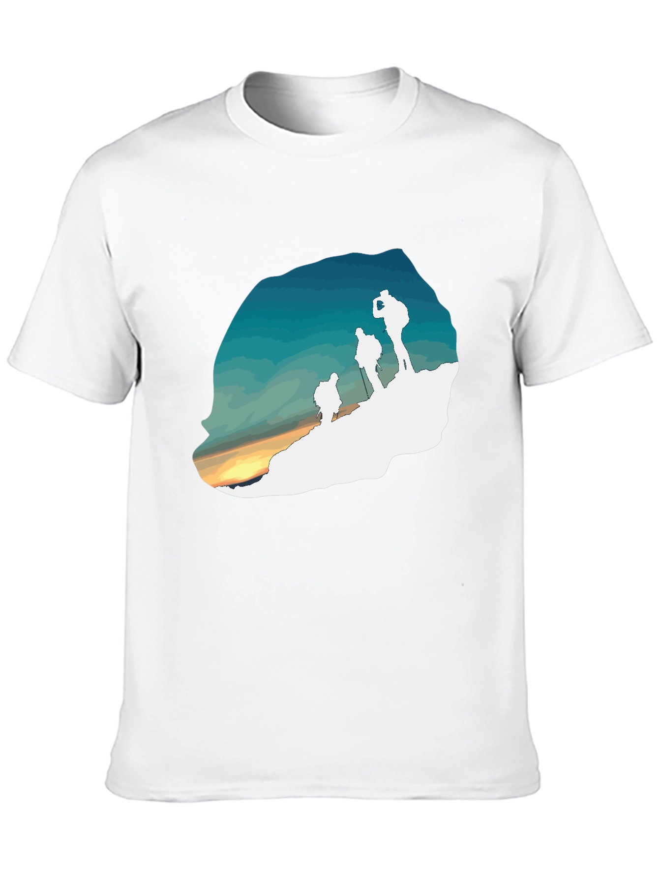 Hiking Silhouette Graphic Tee - Outdoor Adventure Shirt