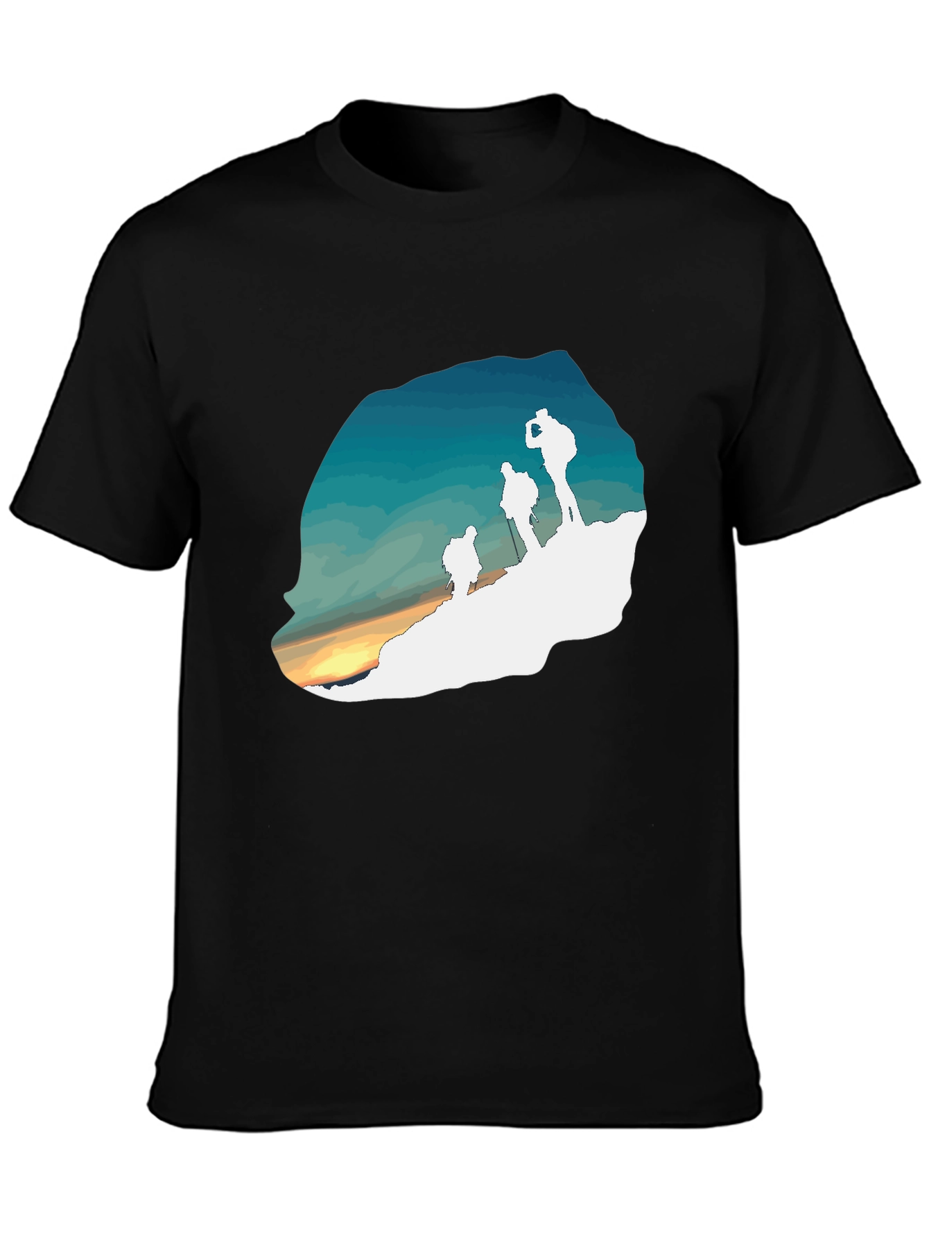 Hiking Silhouette Graphic Tee - Outdoor Adventure Shirt