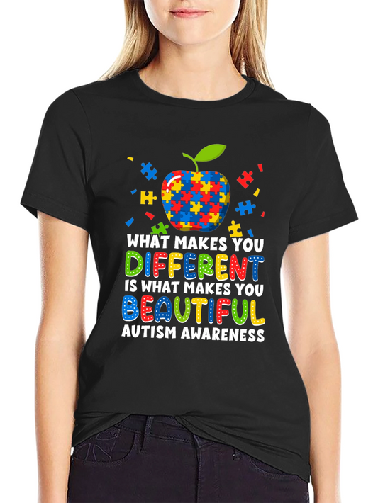 Autism Awareness Apple Puzzle T-Shirt