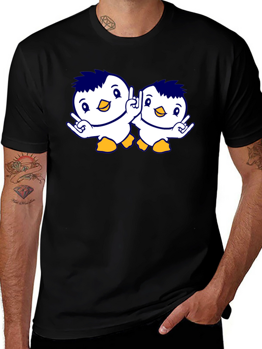 Cute Penguin Graphic Tee - Unisex Black T-Shirt