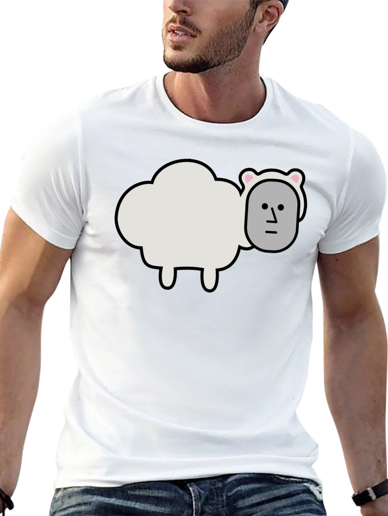 Funny Sheep Head T-Shirt