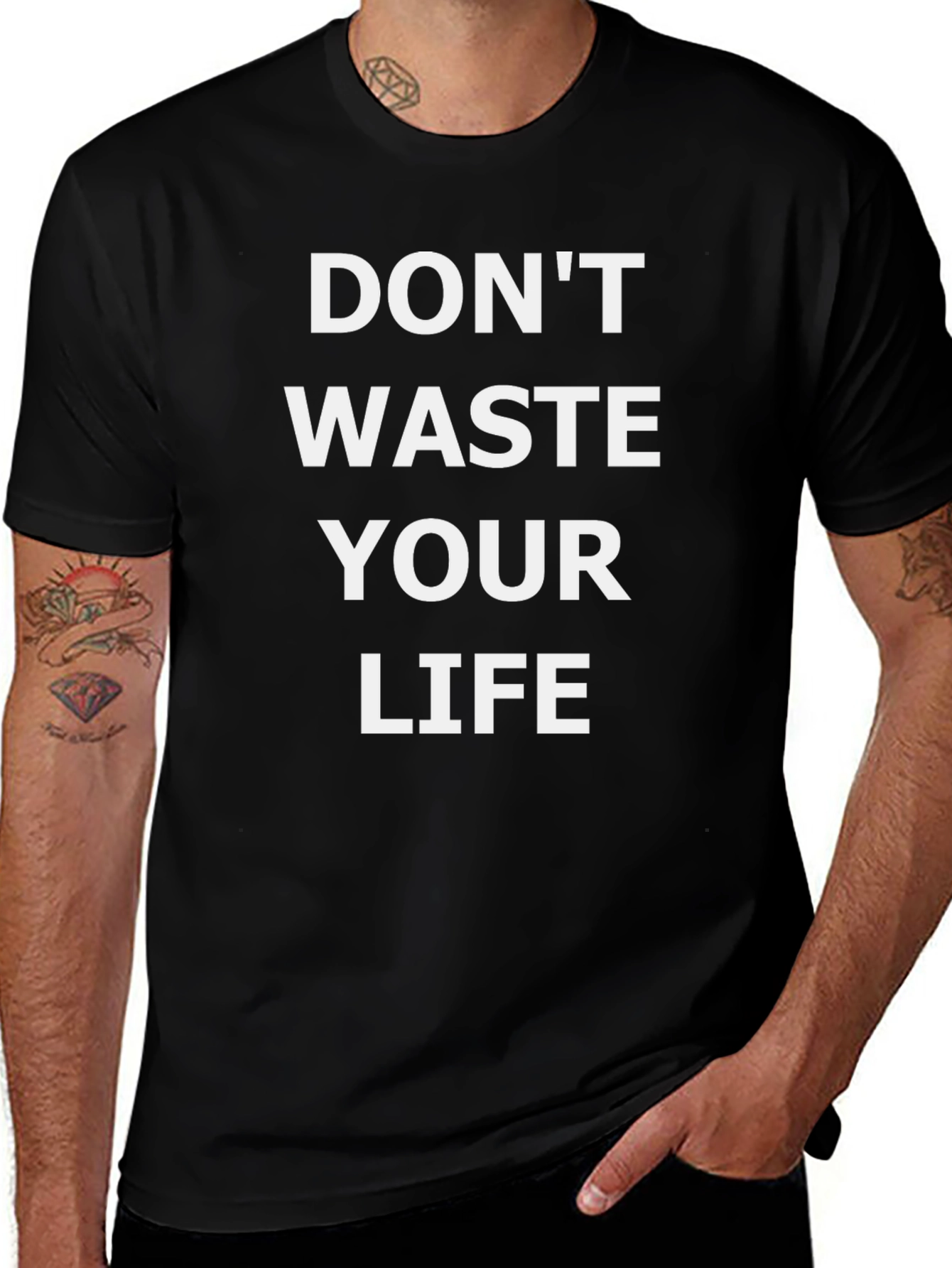 Dont Waste Your Life Graphic Tee - Black