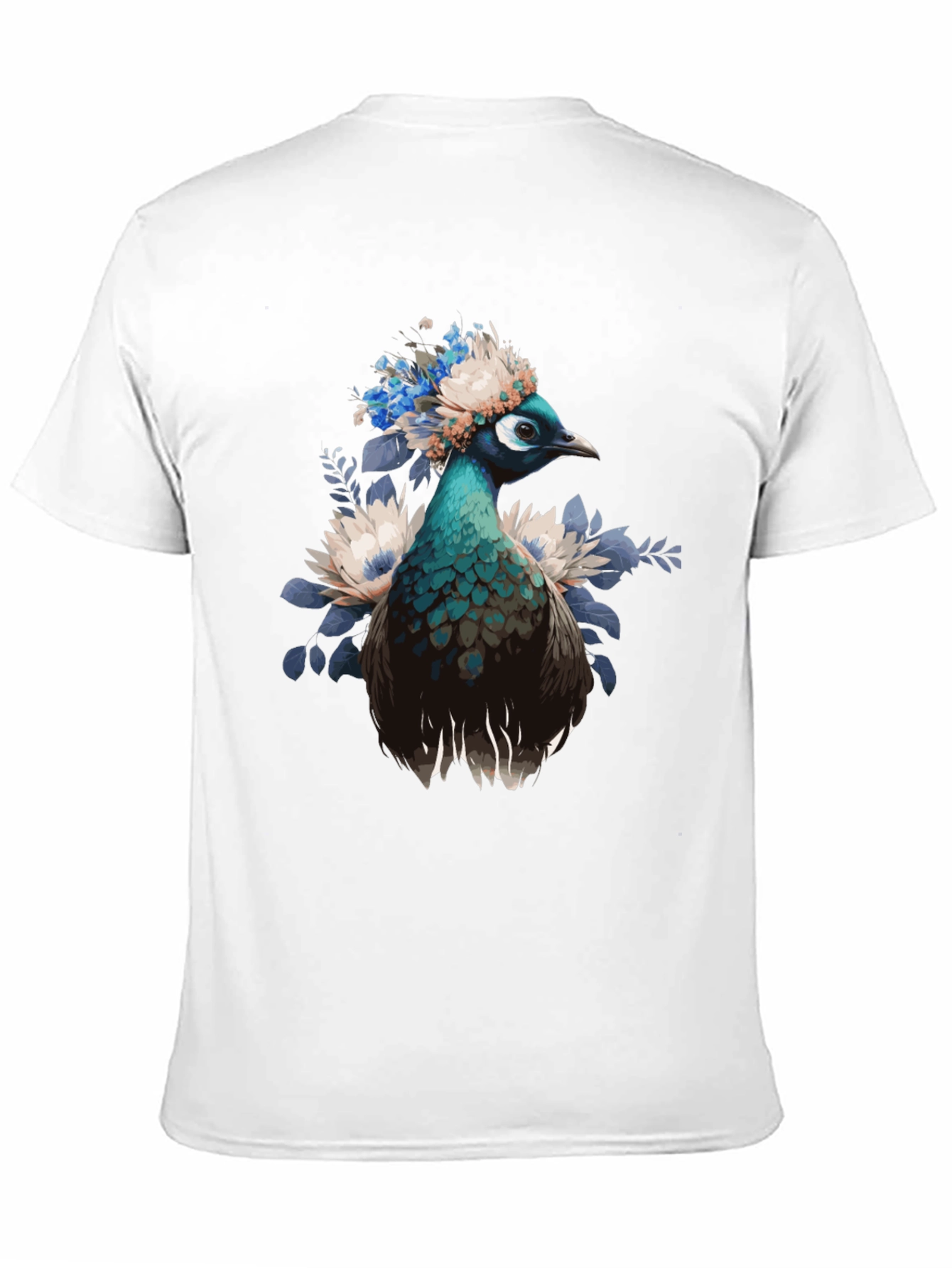 Peacock Floral Crown Graphic Tee