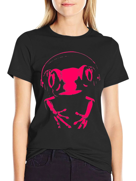 Frog DJ Graphic Tee - Funky Animal Headphones T-Shirt