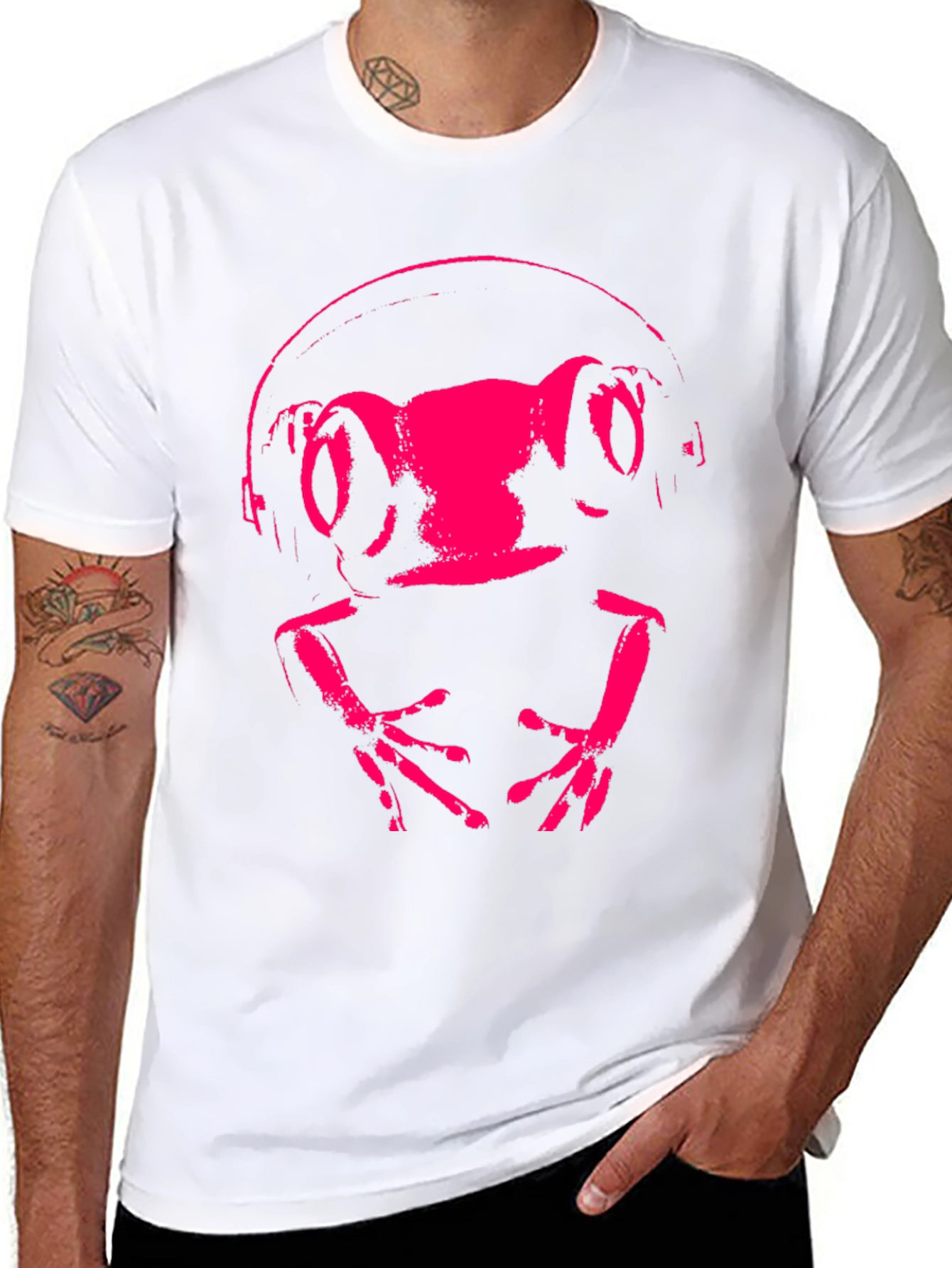 Frog DJ Graphic Tee - Funky Animal Headphones T-Shirt