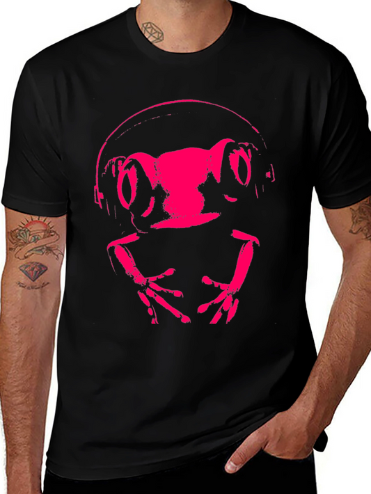 Frog DJ Graphic Tee - Funky Animal Headphones T-Shirt