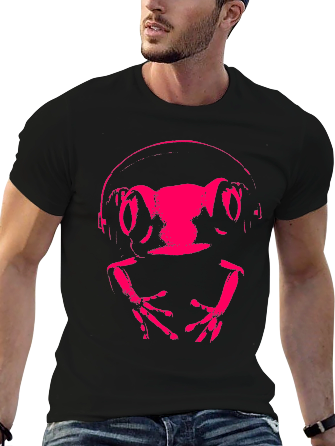 Frog DJ Graphic Tee - Funky Animal Headphones T-Shirt