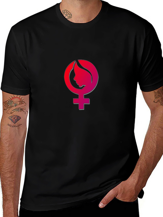 Feminist Venus Symbol T-Shirt - Stylish Black Tee