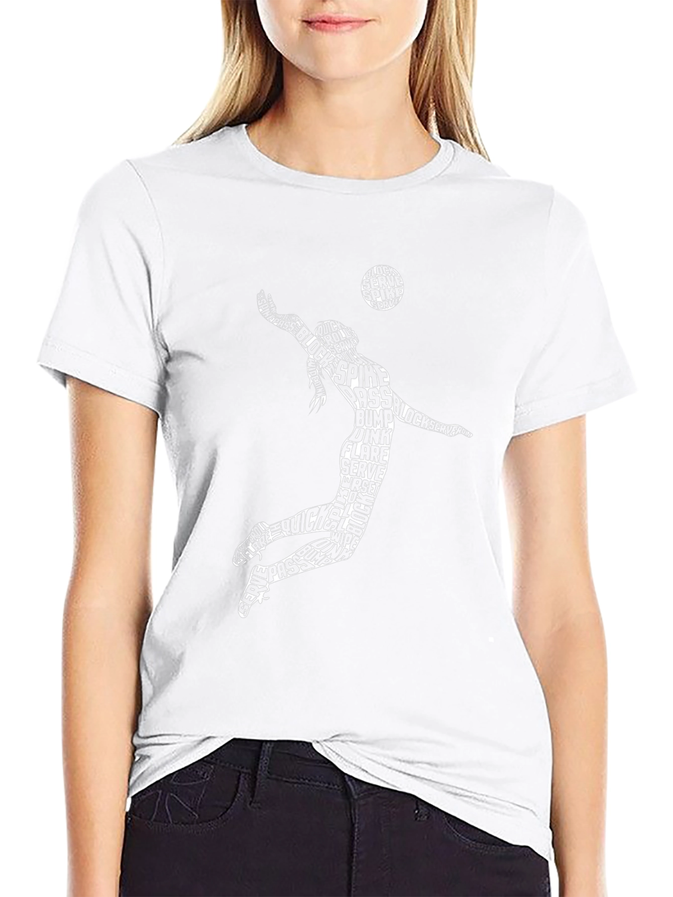 Volleyball Player Word Art Graphic Tee