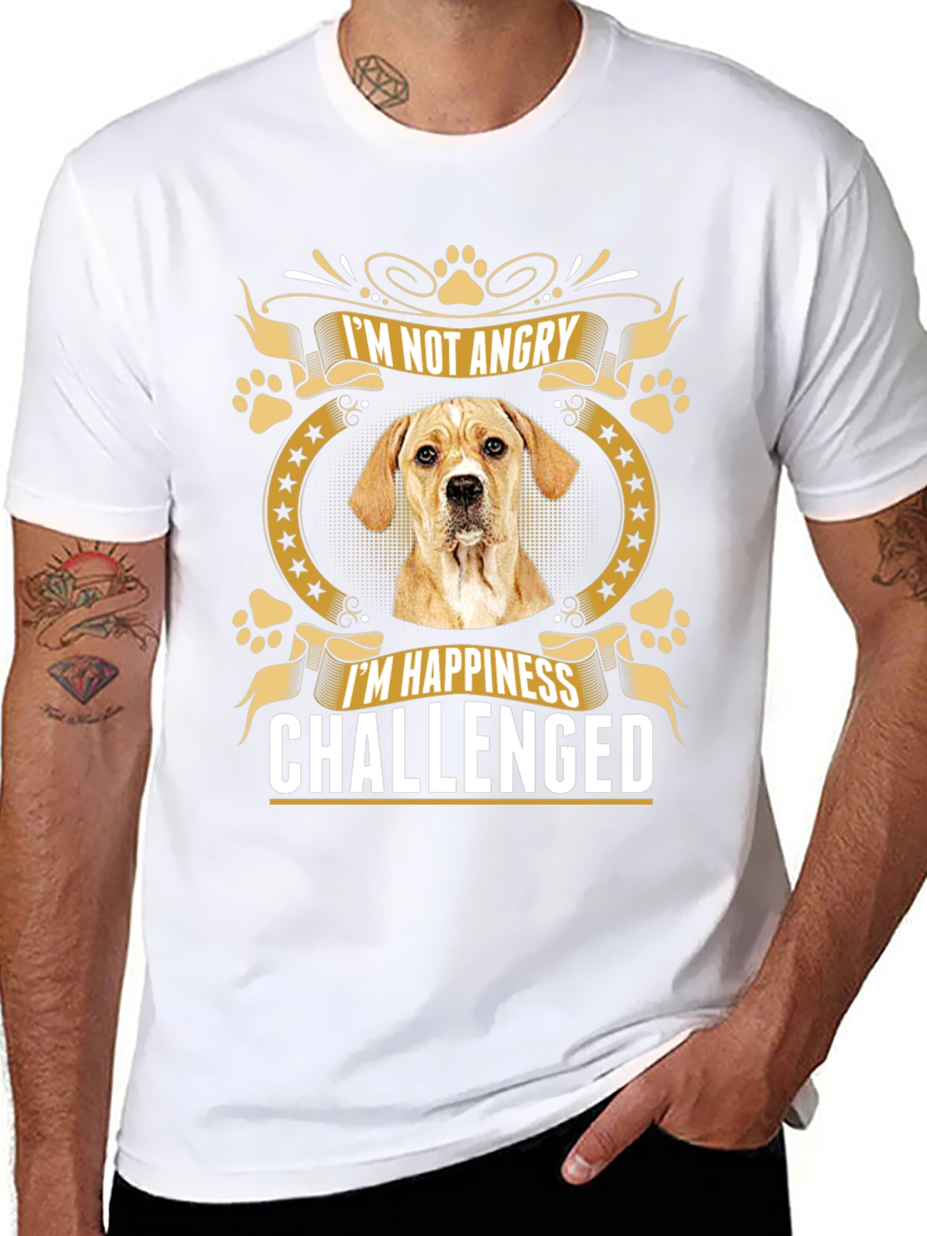 Dog Lover Funny T-Shirt - Happiness Challenged