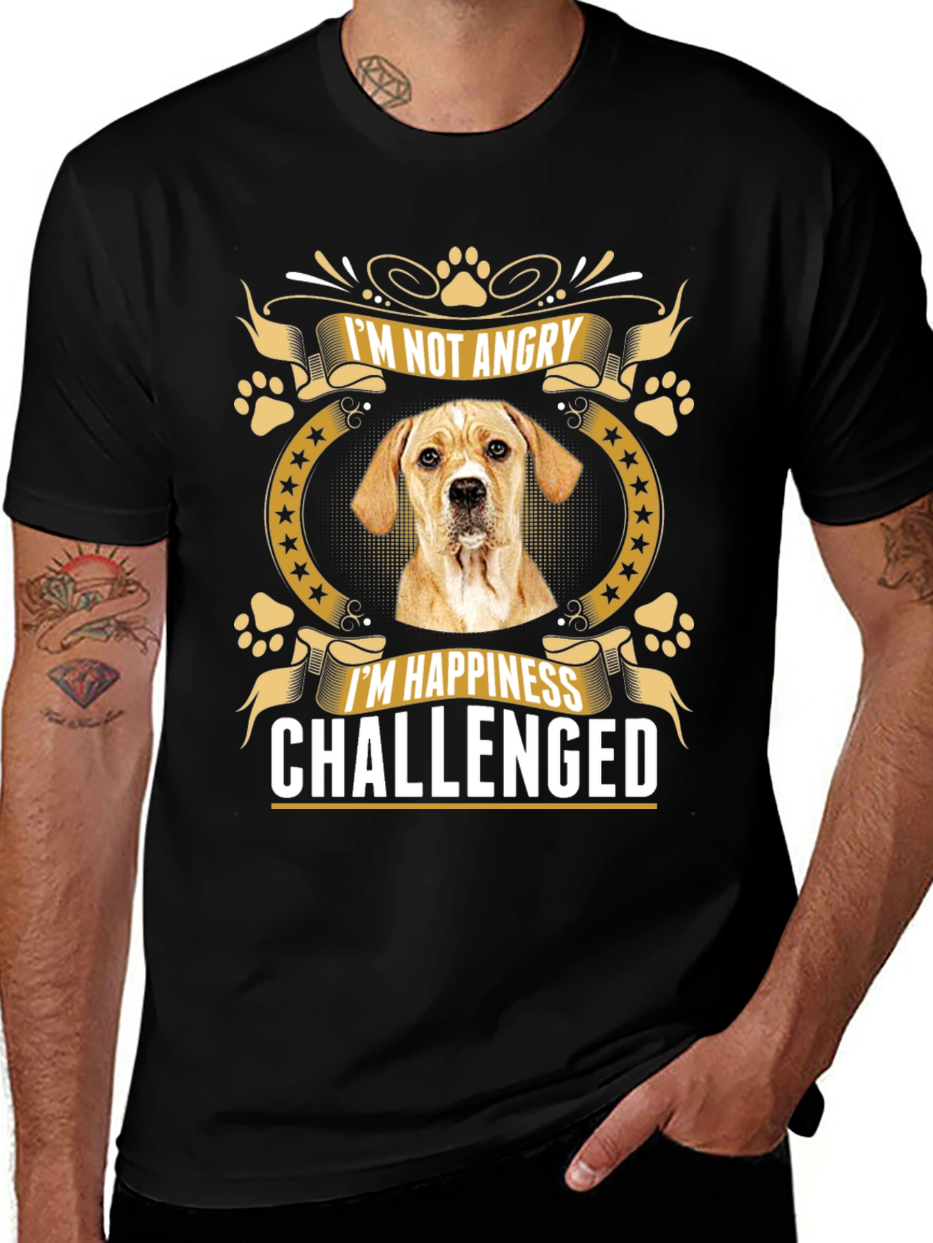 Dog Lover Funny T-Shirt - Happiness Challenged