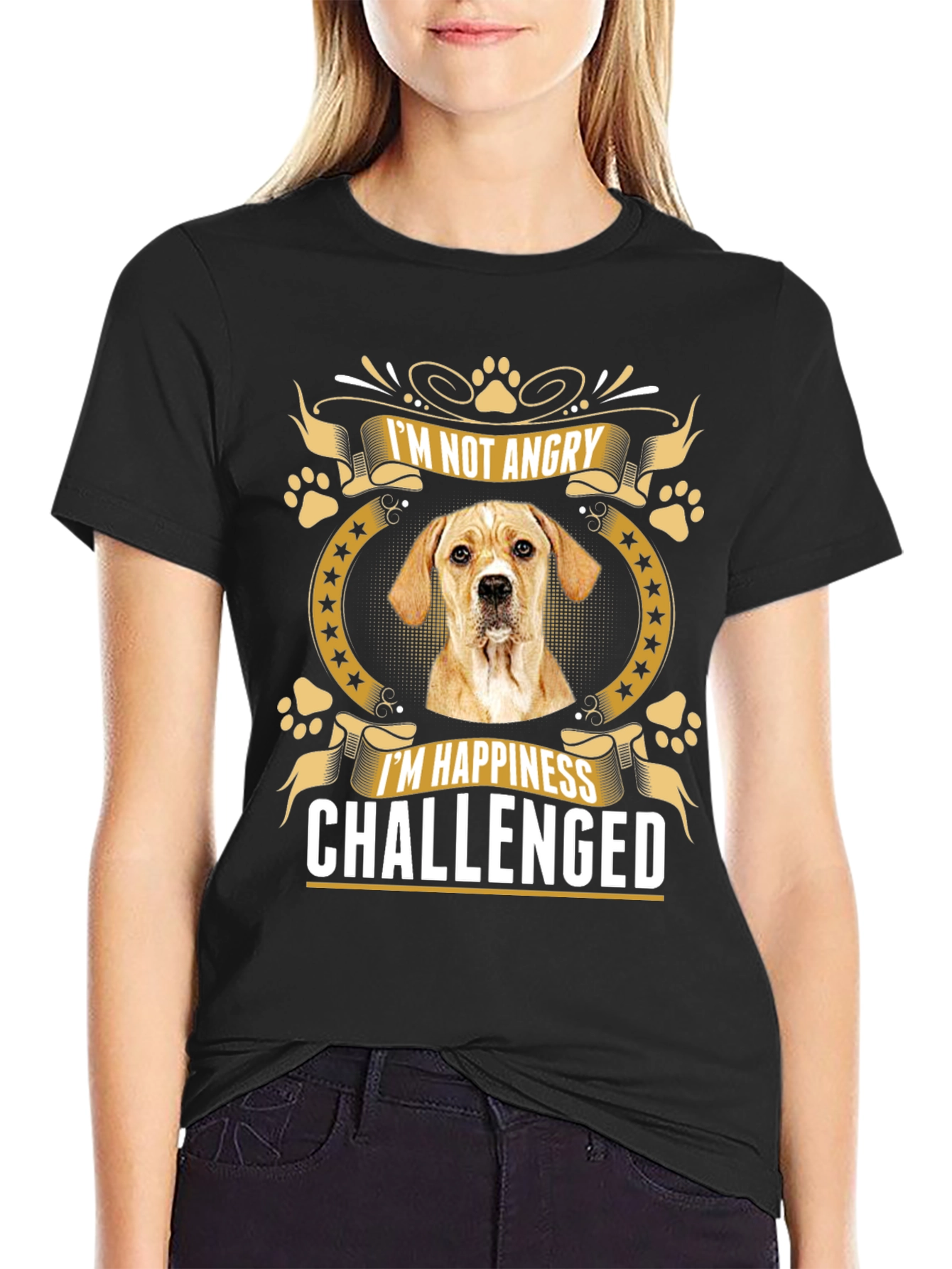 Dog Lover Funny T-Shirt - Happiness Challenged