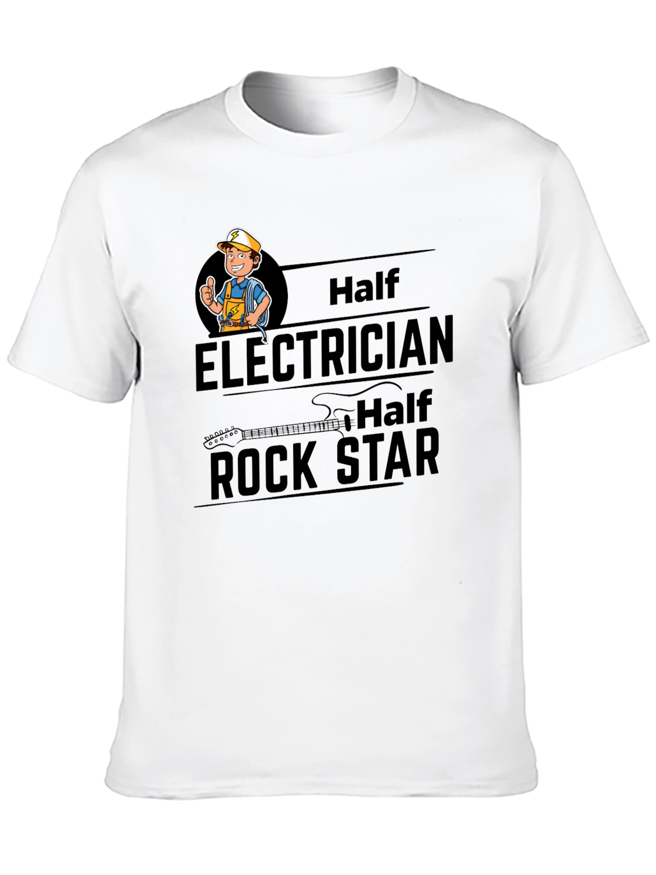 Electrician Rock Star Black T-Shirt