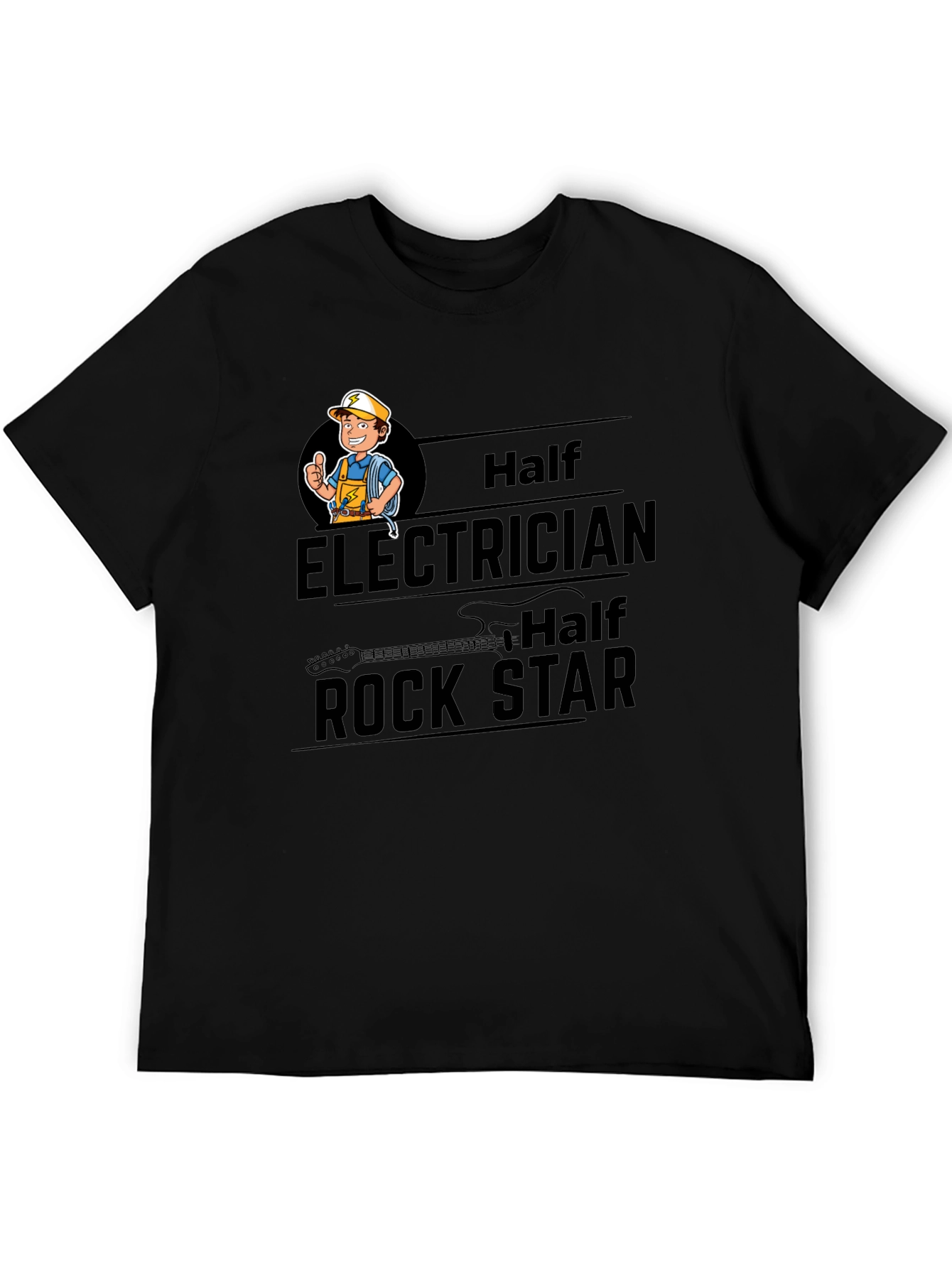 Electrician Rock Star Black T-Shirt