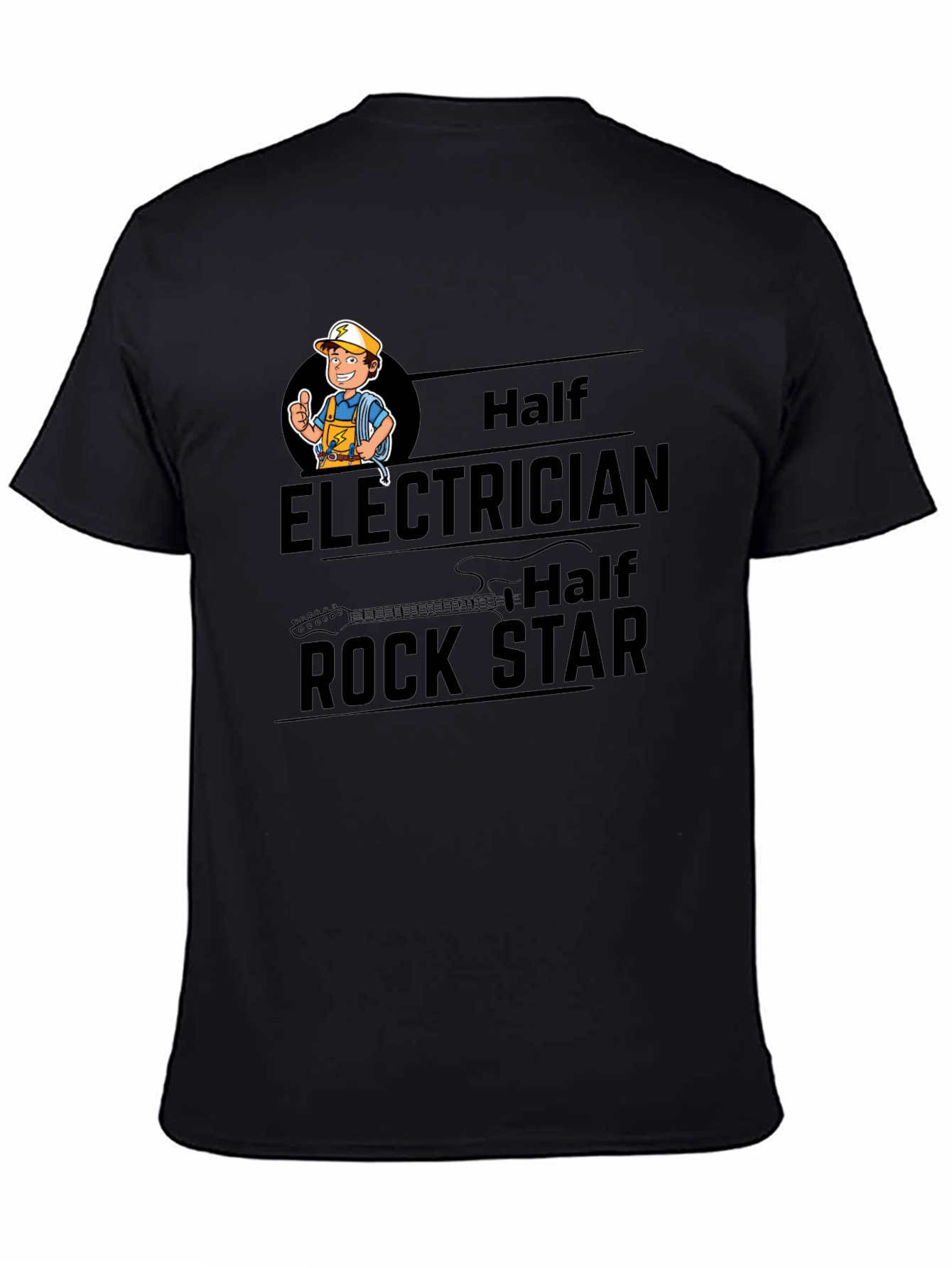 Electrician Rock Star Black T-Shirt