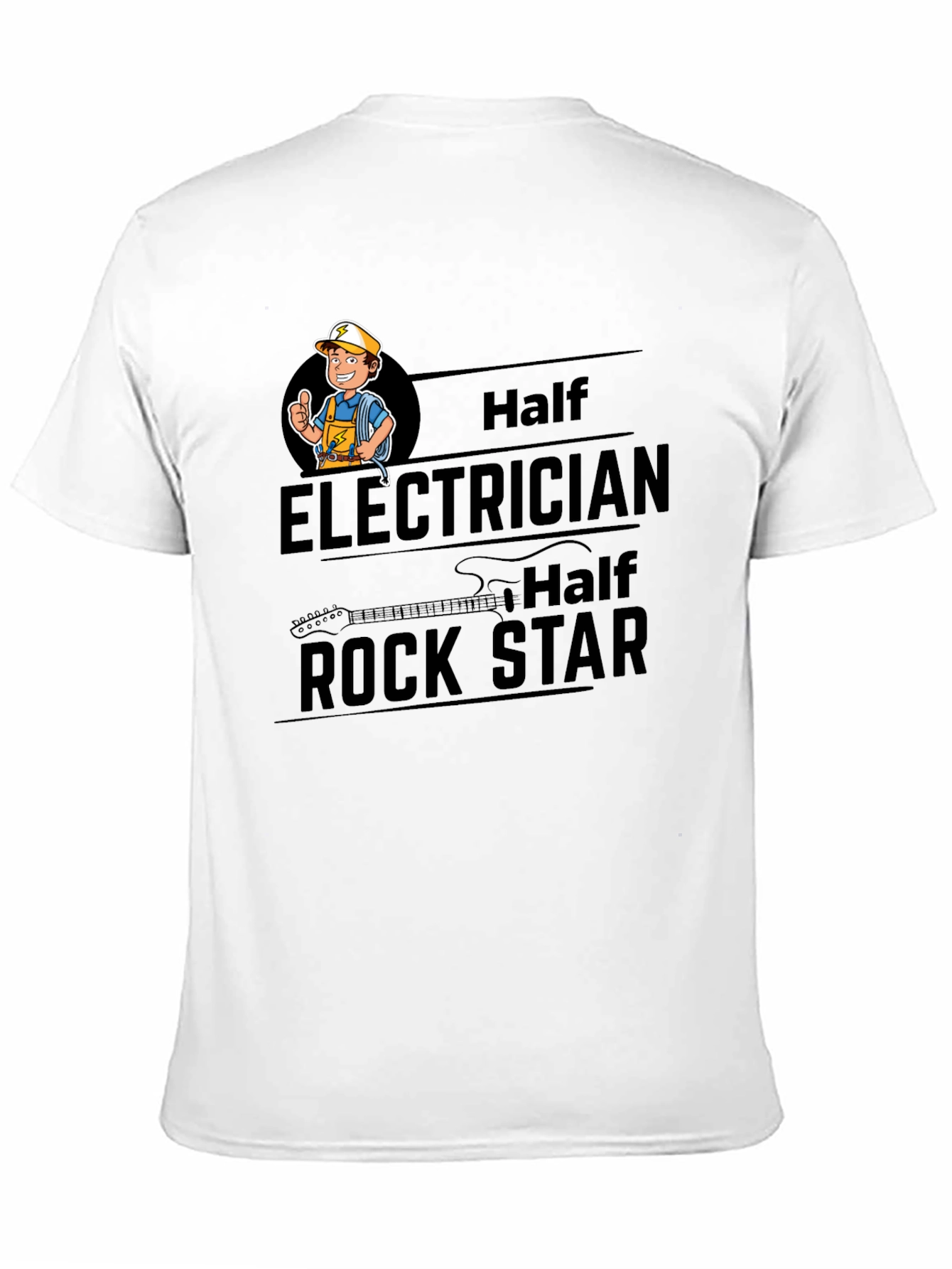 Electrician Rock Star Black T-Shirt