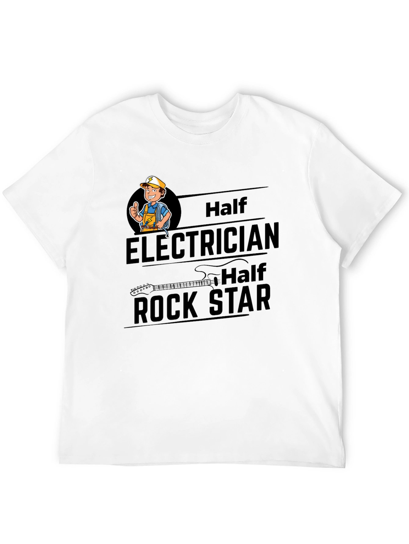 Electrician Rock Star Black T-Shirt