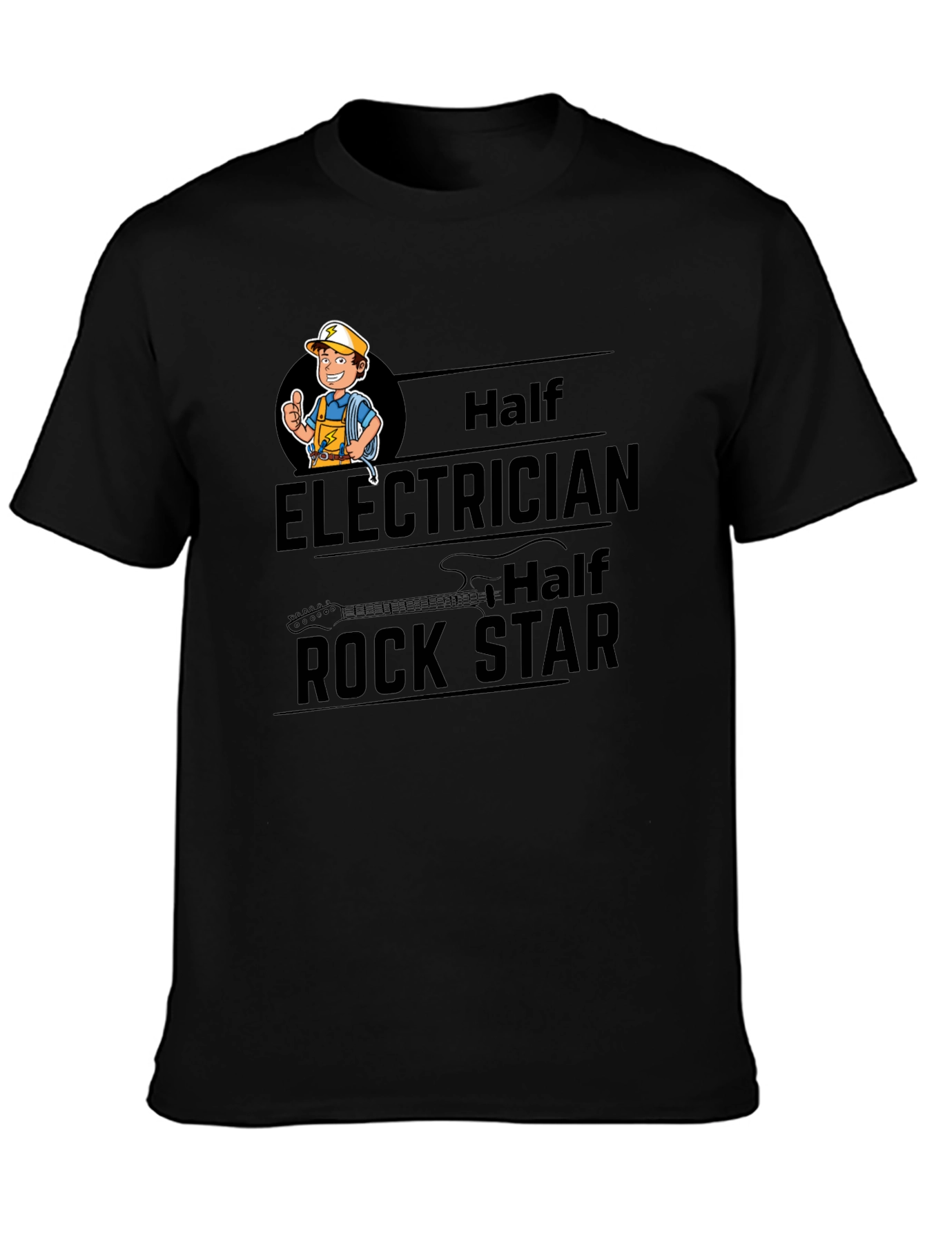 Electrician Rock Star Black T-Shirt