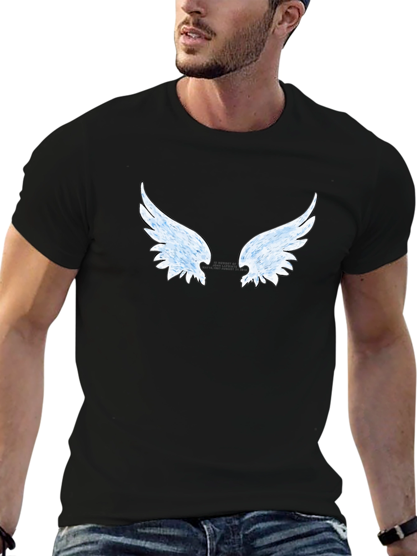 Angel Wing Graphic Tee - Stylish Black T-Shirt