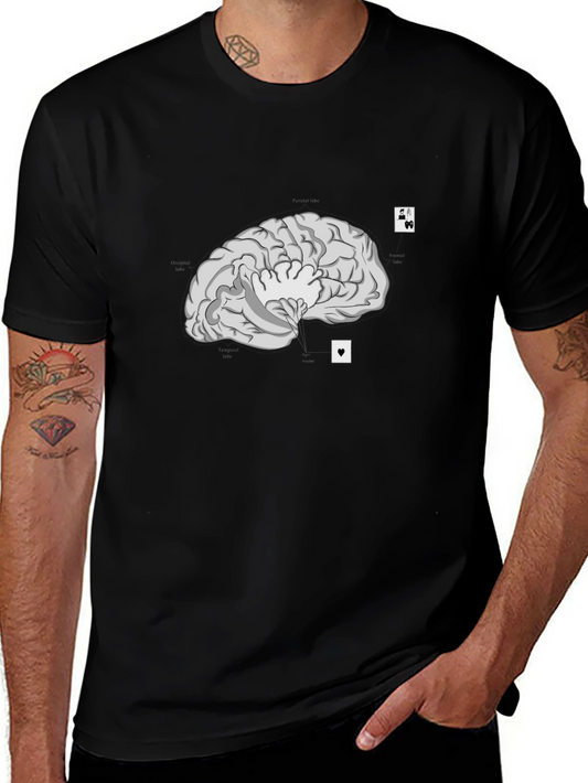 Brain and Cards Graphic Tee - Smart & Playful