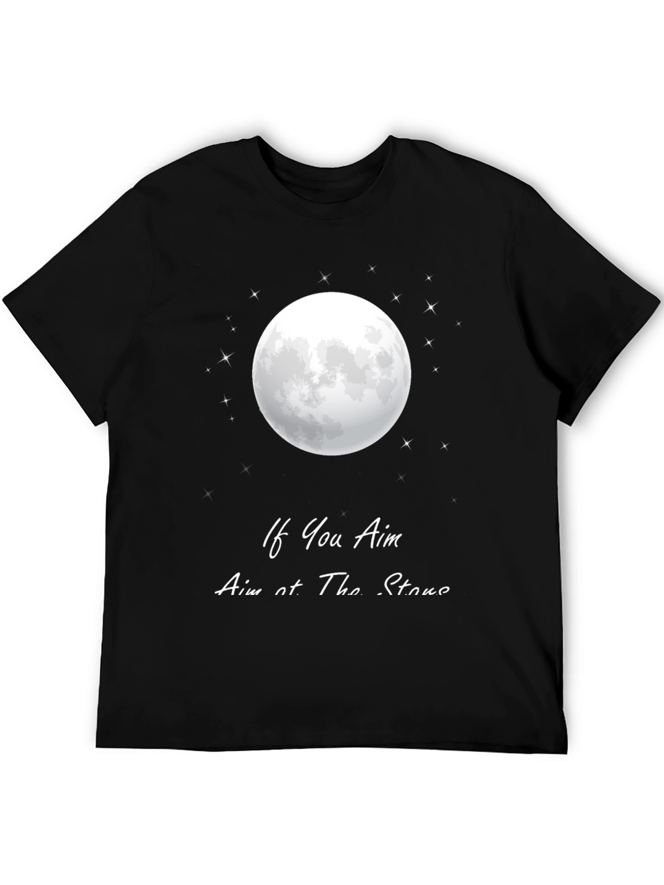 Aim for the Stars Moon Graphic T-Shirt