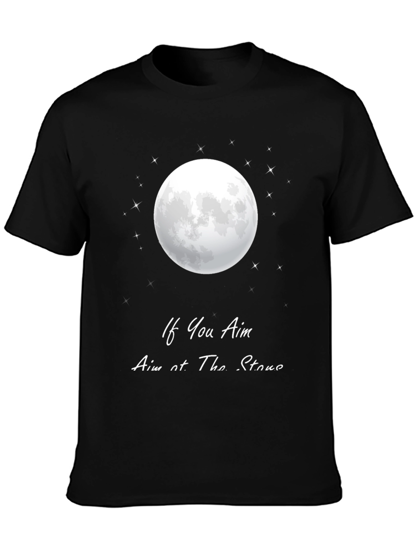 Aim for the Stars Moon Graphic T-Shirt