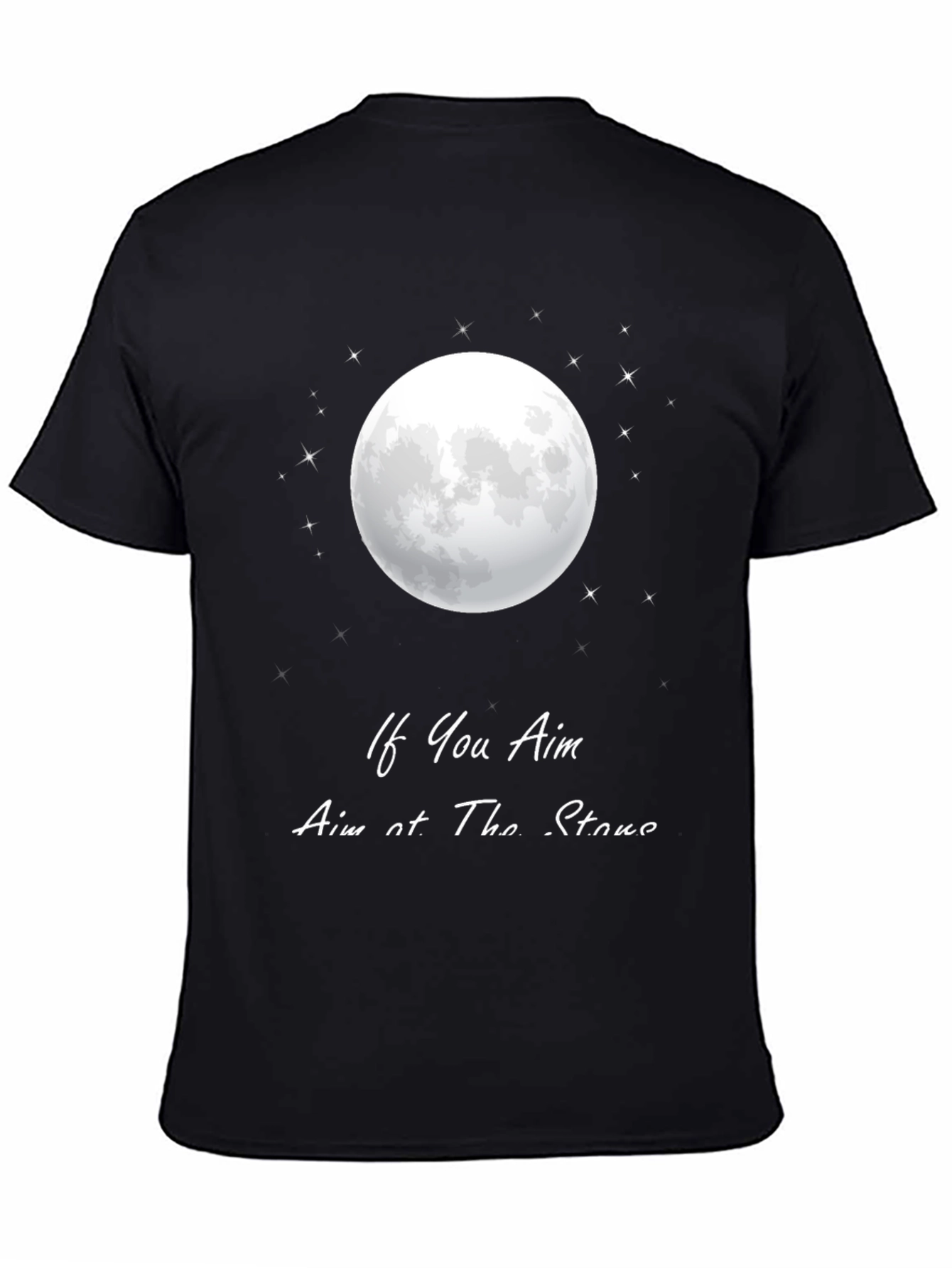 Aim for the Stars Moon Graphic T-Shirt
