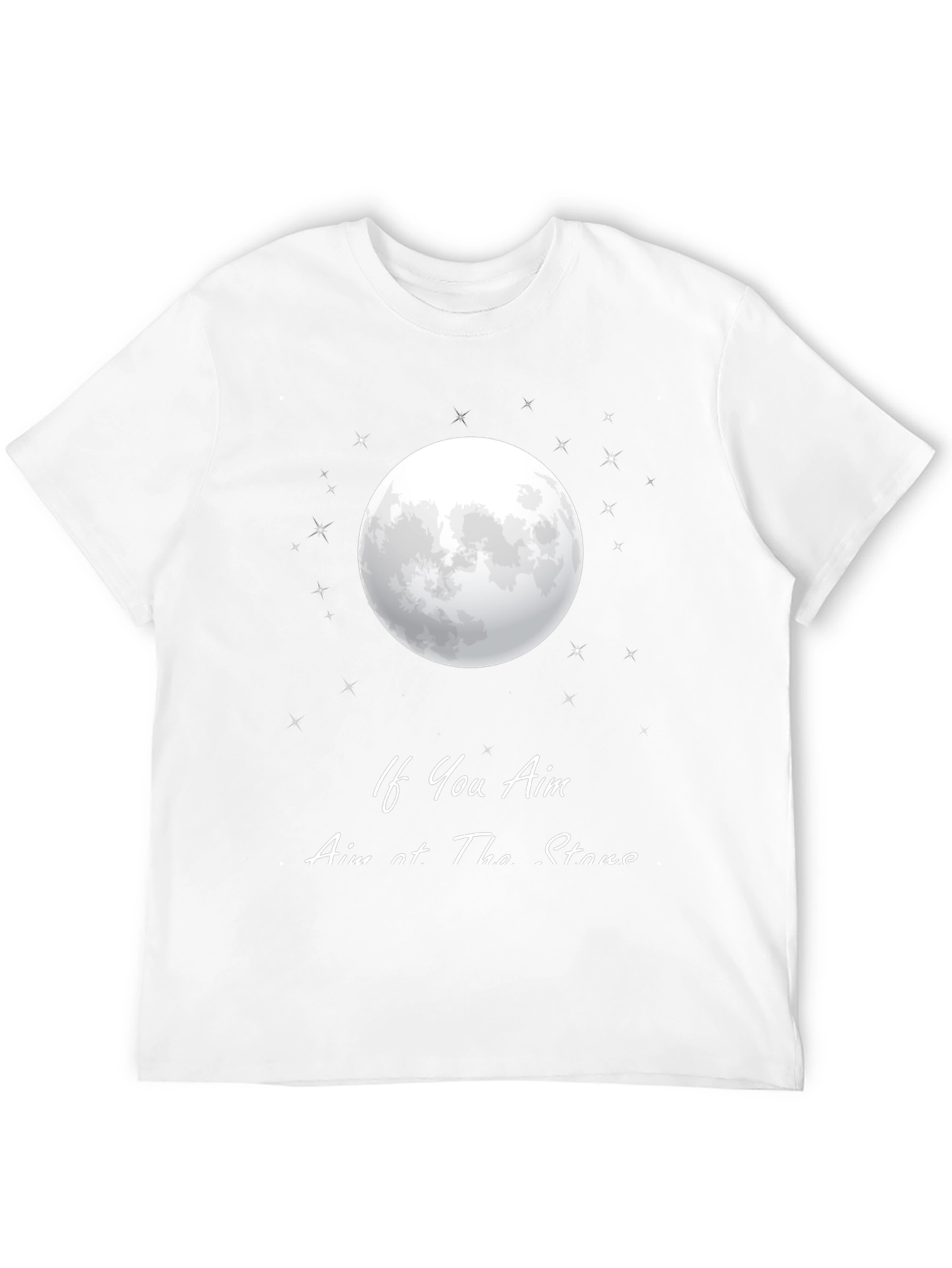 Aim for the Stars Moon Graphic T-Shirt