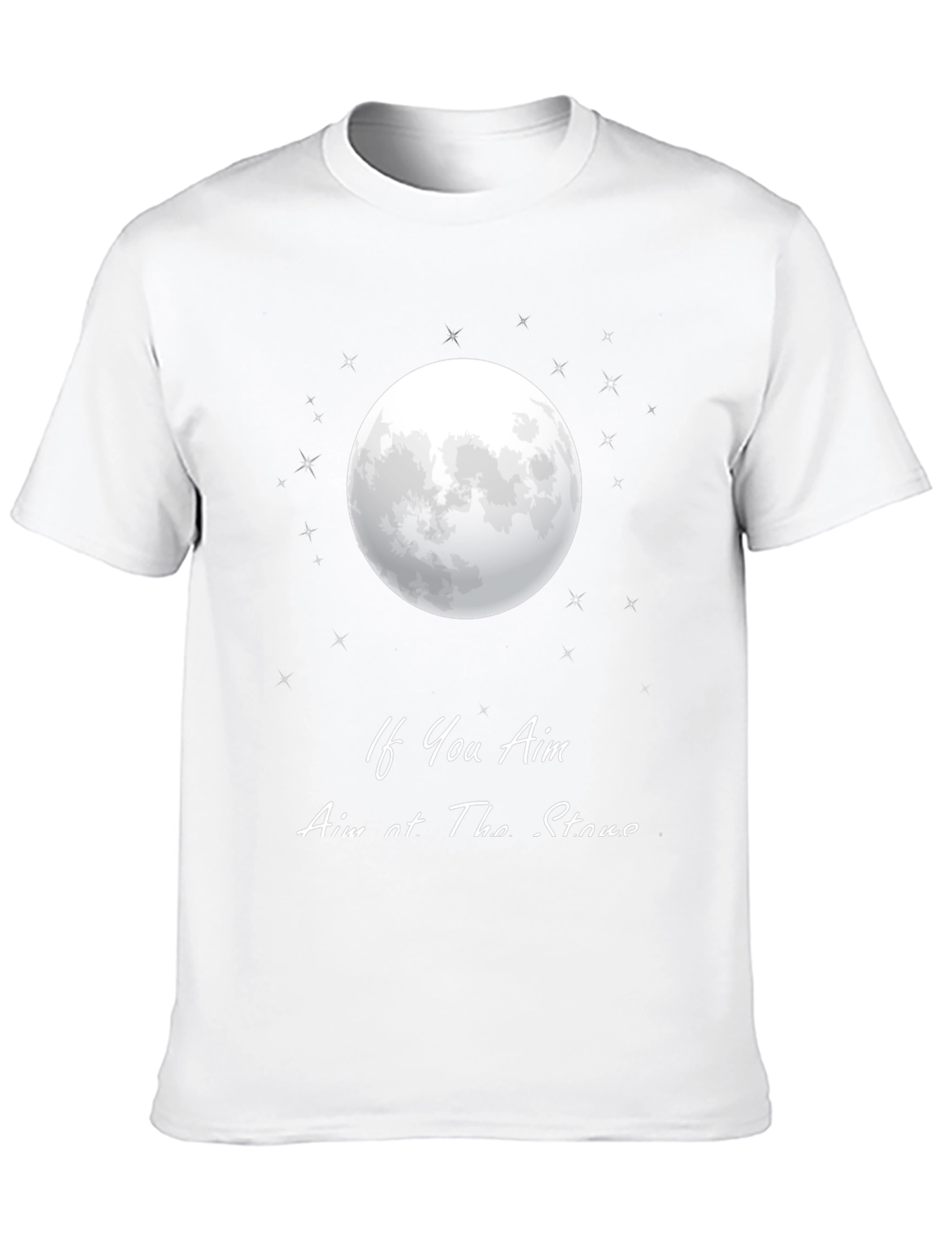 Aim for the Stars Moon Graphic T-Shirt