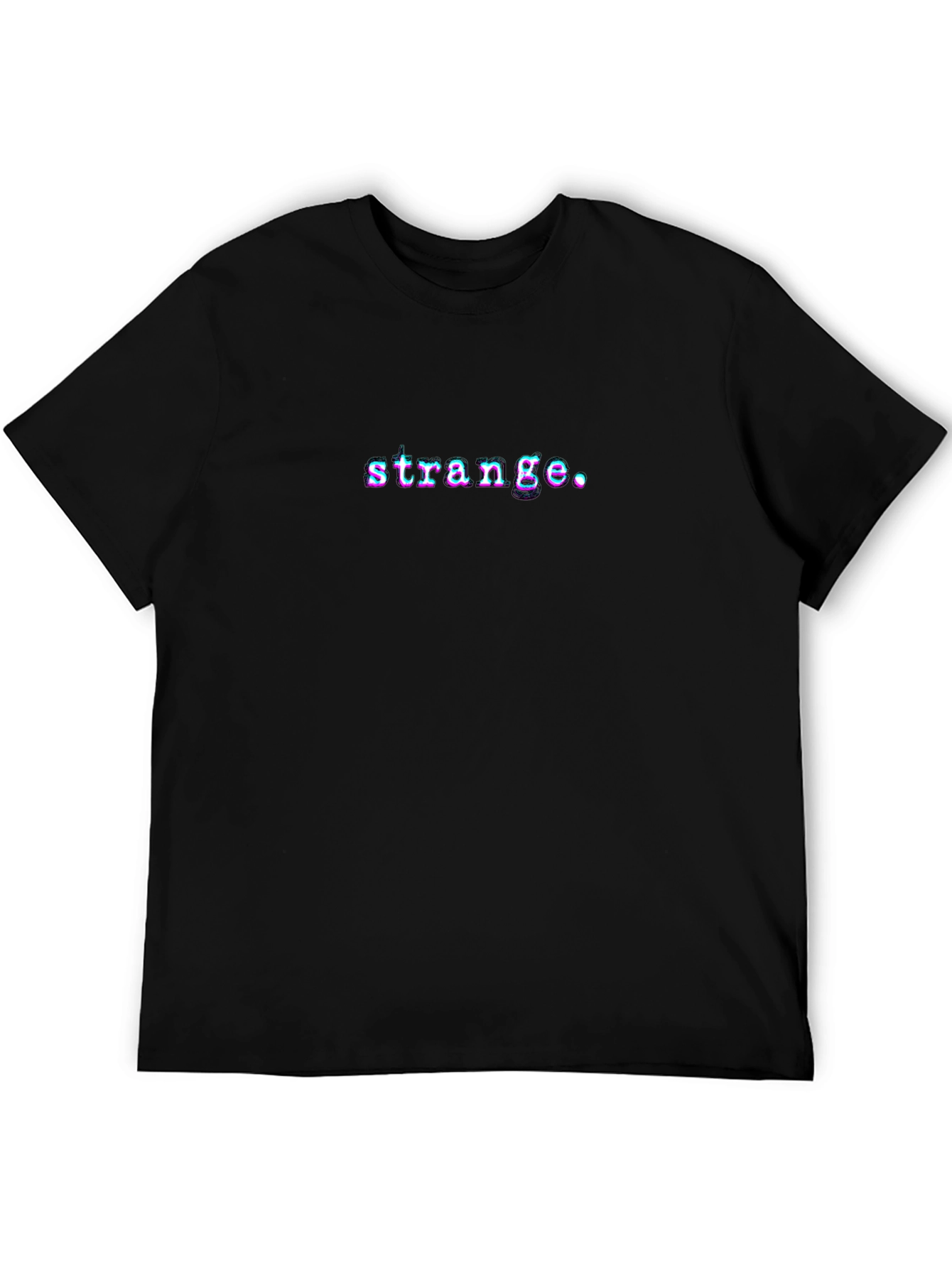 Strange Graphic Tee - Black Short Sleeve T-Shirt