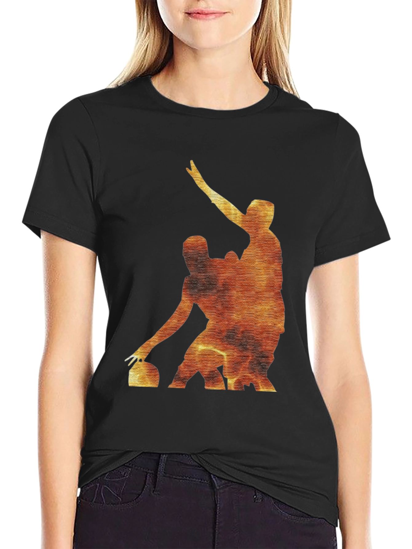 Fiery Curling Players Black T-Shirt