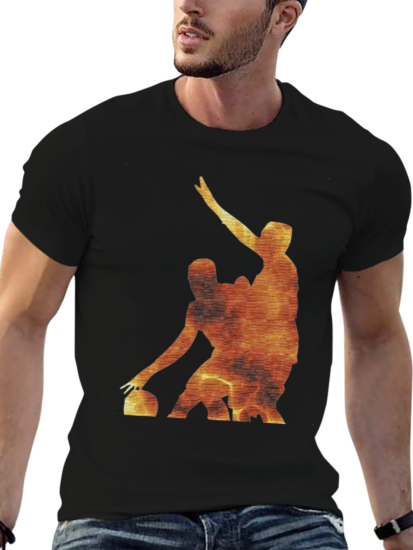 Fiery Curling Players Black T-Shirt